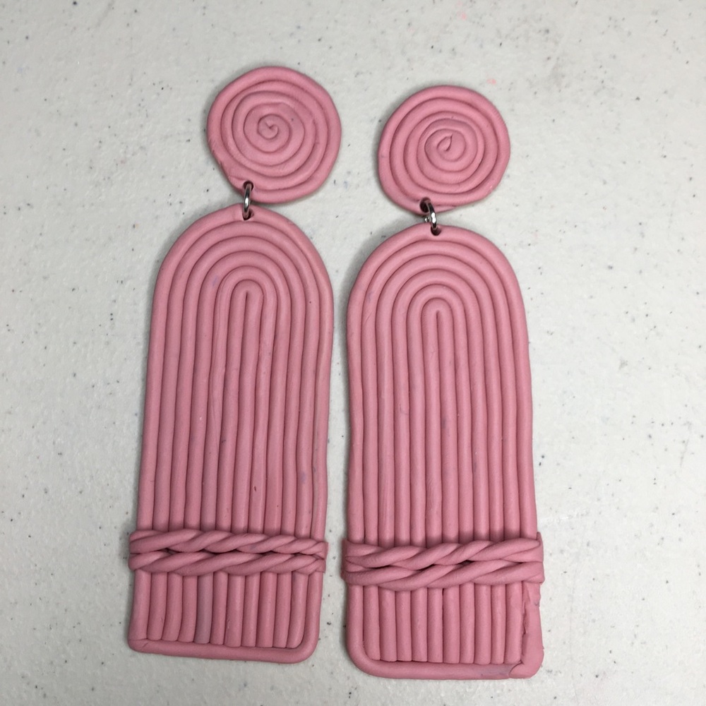 Pink Polymer clay Jewelry handmade